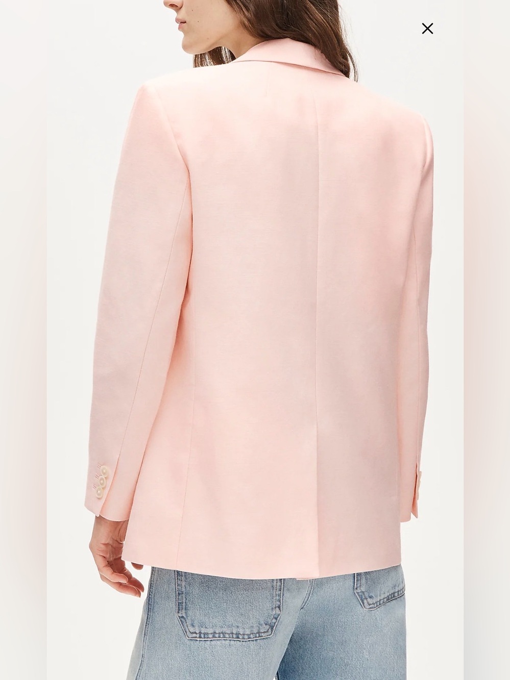 J.Crew Gamine Scallop-Trim Blazer Gramercy Linen Blend Pink Size L NWT - Picture 4 of 14